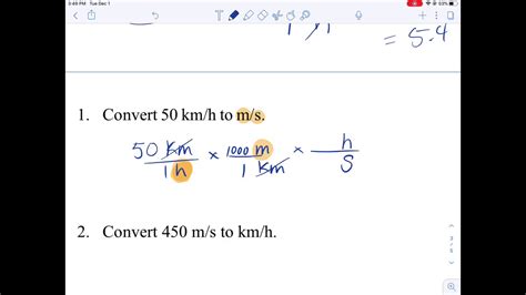 Speed conversion using conversion factor